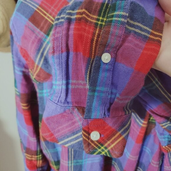 GAP "Purple Plaid" Super soft Cottagecore Long sleeve top- M - Picture 14 of 15